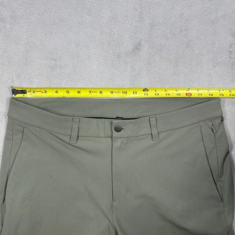 Lululemon Commission Slim Fit Pant Mens 38 Sage‎ Green Technical Chino READ
